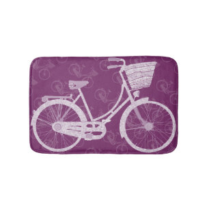 Tapis De Bain Panier Vintage à bicyclette rouge rétro pour fille
