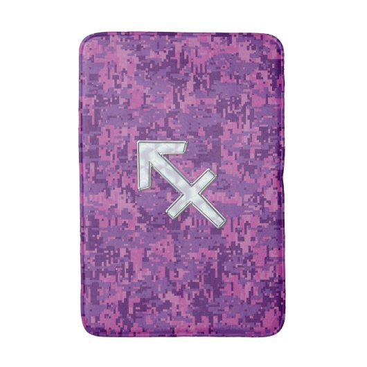 Tapis De Bain Panneau Zodiac Pearl Sagittarius Fuchsia Camo numé (Devant (Vertical))