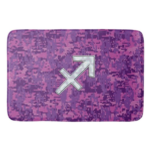 Tapis De Bain Panneau Zodiac Pearl Sagittarius Fuchsia Camo numé (Devant)