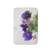 Tapis De Bain Pansies et lobélies sur l'ancienne écriture (Devant (Vertical))