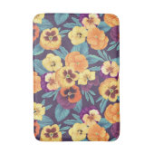 Tapis De Bain Pansies sur violet de prune (Devant (Vertical))