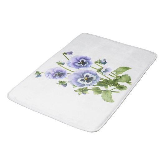Tapis De Bain Pansies violettes (Angle)