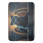 Tapis De Bain Panthère noire et temple thaïlandais (devant Vertical)