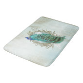 Tapis De Bain Paon de compagnon de Bath, turquoise, cru, (Angle)