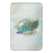 Tapis De Bain Paon de compagnon de Bath, turquoise, cru, (devant Vertical)