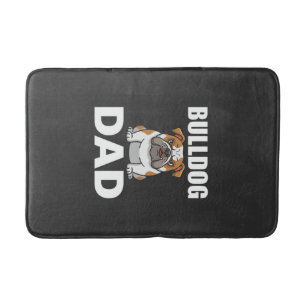 Tapis De Bain Papa Bouledogue Dessin Animé Amateur de Chien