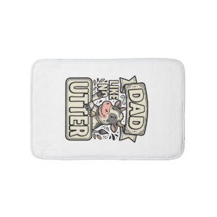 Tapis De Bain Papa comme pas de pis drôle vache vintage vecteur 