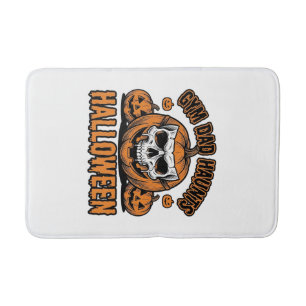 Tapis De Bain Papa Gymnastique Halloween Citrouille Vintage Crân