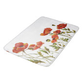 Tapis De Bain Papes rouges agitant dans l'aquarelle de brise (Angle)