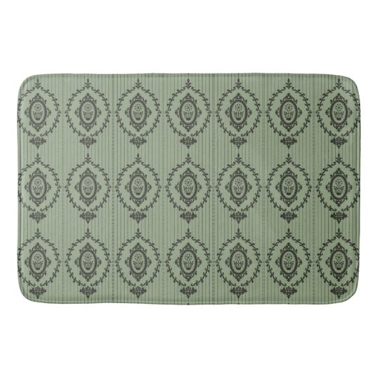 Tapis De Bain Papier peint baroque en vert (Devant)