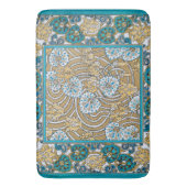 Tapis De Bain papier peint bleu art nouveau cyclamen (devant Vertical)