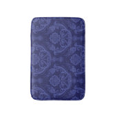 Tapis De Bain Papier peint floral bleu de luxe de damassé (Devant (Vertical))