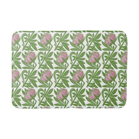 Tapis De Bain Papier peint nénuphars rose Art Nouveau (Devant)