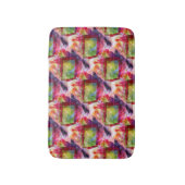 Tapis De Bain Papier peint vert et rouge abstrait (Devant (Vertical))