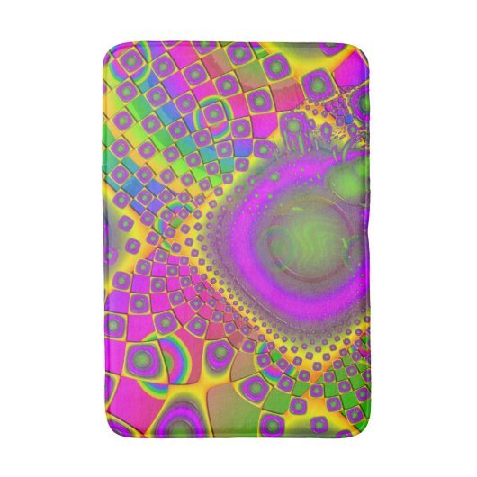Tapis De Bain Papier Pop Neon Psychedelic (Devant (Vertical))
