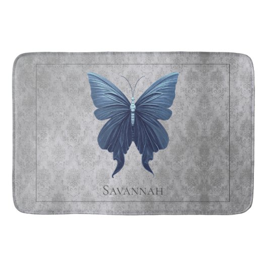 Tapis De Bain Papillon à bijoux bleu (Devant)