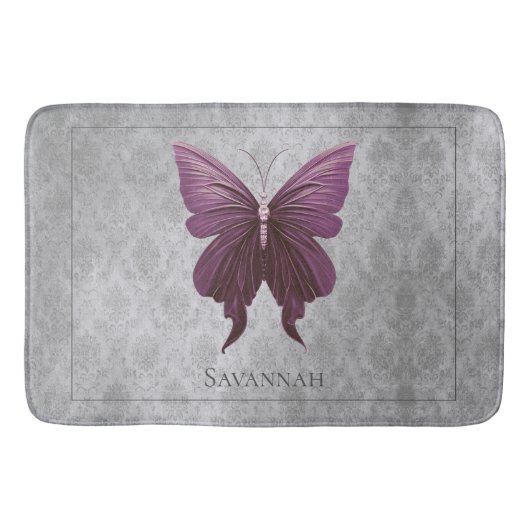 Tapis De Bain Papillon à bijoux Magenta (Devant)
