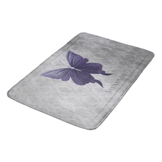 Tapis De Bain Papillon à bijoux pourpre (Angle)