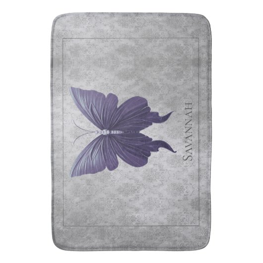 Tapis De Bain Papillon à bijoux pourpre (devant Vertical)
