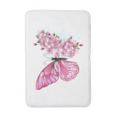 Tapis De Bain Papillon à fleurs avec Sakura rose (Devant (Vertical))