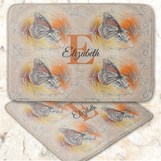 Tapis De Bain Papillon Abstrait PV02