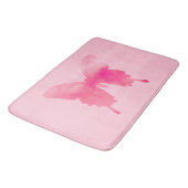 Tapis De Bain Papillon aquarelle - Fuchsia et rose (Angle)