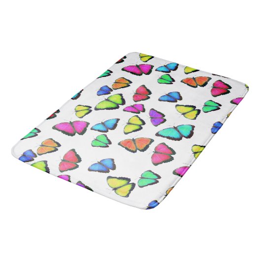 Tapis De Bain Papillon arc-en-ciel (Angle)