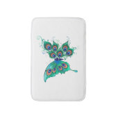 Tapis De Bain Papillon aux plumes de paon vert (Devant (Vertical))
