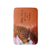 Tapis De Bain Papillon Avec Dieu Citation Inspirationnelle (Devant (Vertical))