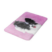 Tapis De Bain Papillon (blanc et noir) Peinture - Chien Art (Angle)