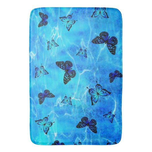 Tapis De Bain Papillon bleu (devant Vertical)