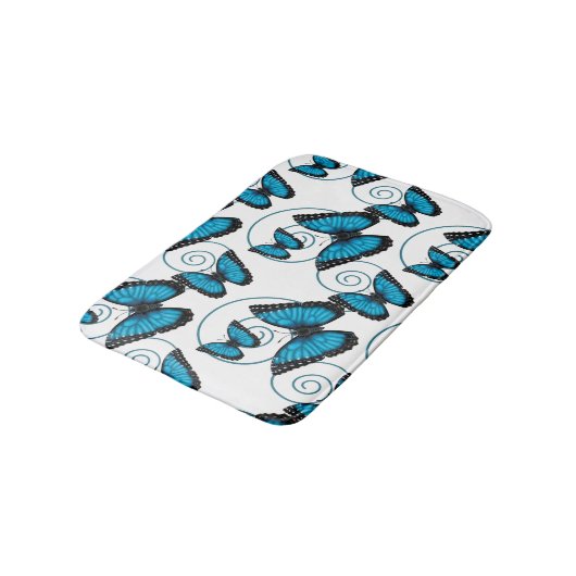 Tapis De Bain Papillon bleu de Morpho (Angle)