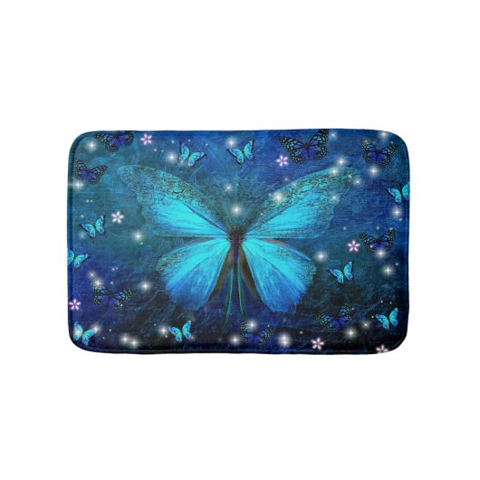 Tapis De Bain Papillon bleu élégant (Devant)