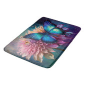 Tapis De Bain Papillon bleu et Dahlia (Angle)