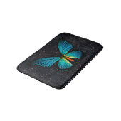 Tapis De Bain Papillon Bleu Sur Mat Bain À Parties scintillant N (Angle)