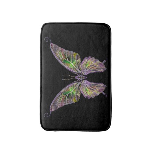 Tapis de bain papillon coloré (Devant (Vertical))