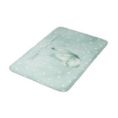 Tapis De Bain Papillon Croire Points Blancs Menthe (Angle)