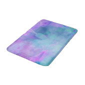 Tapis De Bain Papillon d'art à l'aquarelle pastel bleu sarcelle (Angle)
