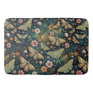 Tapis De Bain Papillon de lune et phases de lune, Fleurs de nuit