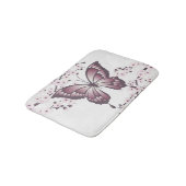 Tapis De Bain Papillon Et Fleur De Cerise Mauve (Angle)