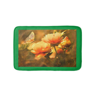Tapis De Bain Papillon et fleurs