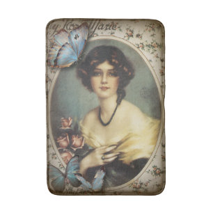 Tapis De Bain papillon floral vintage victorien parisien
