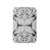 Tapis De Bain Papillon gris noir et blanc ailé Abstrait (Devant (Vertical))