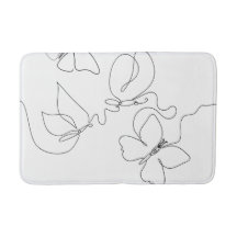 Tapis de bain papillon minimaliste