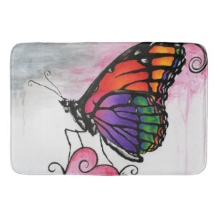 Tapis De Bain Papillon Monarque Arc-en-Ciel Original Fantastique