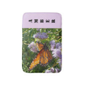 Tapis De Bain Papillon Monarque Belle Fleurs pourpres Animales (Devant (Vertical))