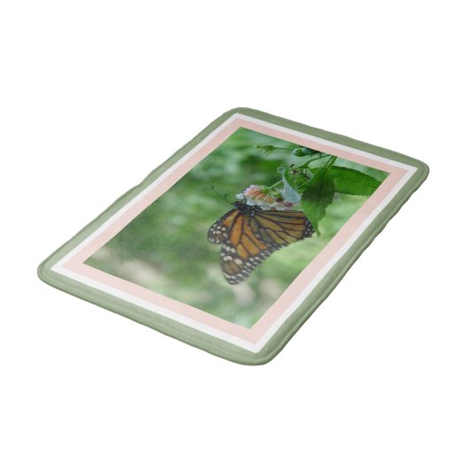 Tapis De Bain Papillon Monarque Géométrique Blush Rose VertFILL (Angle)