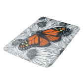 Tapis De Bain Papillon monarque sur coneflowers (Angle)