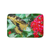 Tapis De Bain Papillon noir jaune Photographie Rêve Script  (Devant)