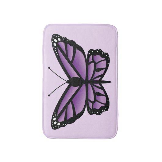 Tapis De Bain Papillon pourpre (Devant (Vertical))